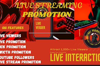 promote your youtube, kick, and twitch live streams to get real viewers