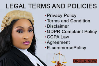 write and revamp terms and conditions, privacy policy, agreements, contracts