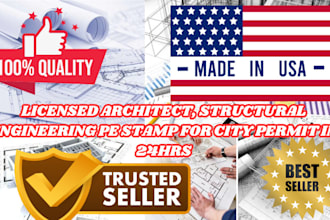licensed architect pe stamp in north carolina, ohio, maine, for city permit