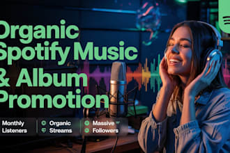 create spotify ads, soundcloud promotion to promote your music, mixes,and album