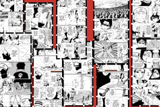 comic book illustration for fiction anime cartoon, webtoon comic, comic strip