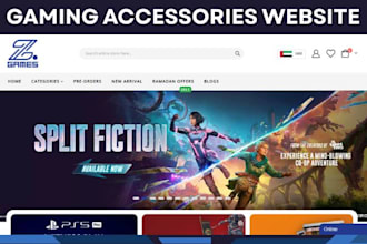 gaming website game accessories website gaming shopify store video game website