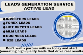 provide HQ forex, crypto, linkedin, binance, and coinbase leads for optimal r
