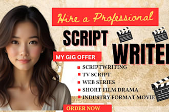 rewrite and polish your screenplay movie script feature film short drama tv show