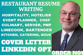 write federal, hospitality, restaurant, event planner, server, bartender resume