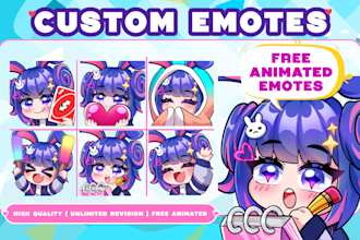 draw custom twitch emotes discord emoji chibi emotes animated emotes