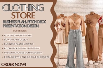 clothing store business plan clothing store pitch deck presentation design