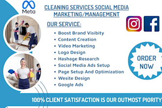 be your commercial cleaning social media marketing and manager for active leads