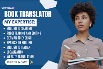 translate ebook novel course content from english to spanish english to italian