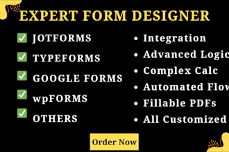 create jotform,typeform, googleform and surveys