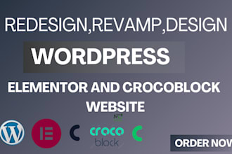 design a custom wordpress crocoblock website, jet engine, listing website