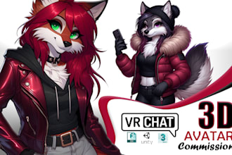 custom vrchat avatar with gogoloco, dps furry vrchat avatar, nsfw vrchat avatar,