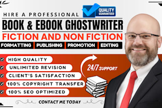 be self help, history, cybersecurity, children, medical book and ebook writer