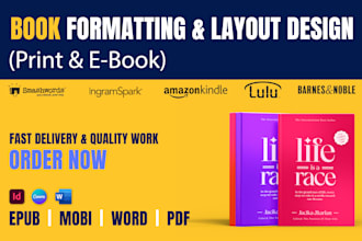do formatting and layout design your book, ebook, or workbook for KDP, print
