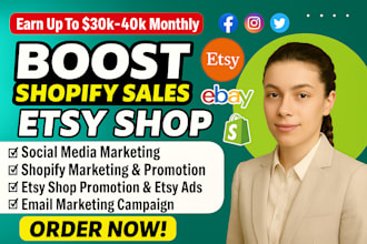 professionally promote your etsy, ebay, and shopify store to drive sales