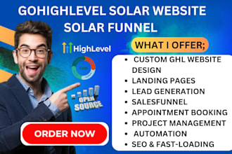 design gohighlevel solar services website landing page form website