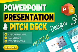 design, redesign medical powerpoint presentation, infographics pitch deck poster