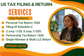 do US tax filing, US tax returns llc tax business tax 1120 5472 1040