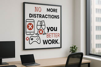 make motivational, typography, wall art posters