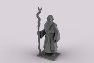forge 3d dwarf miniature model, tabletop character, dnd barbarians obj file, stl