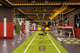renew 3d gym center,fitness sport interior, spa,salon design,cgi facility render