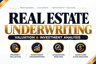 underwrite real estate deals, analyze property investment and valuation