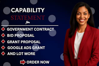 design and write a well presentable capability statement