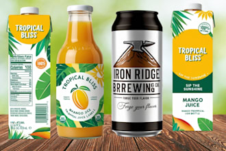design creative energy drink, beer label,  juice and colas