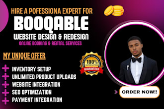 setup booqable rental website design