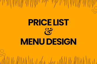 design professional price list for your business, beauty and spa, menu design