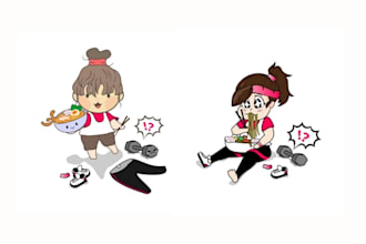 design kawaii japanese style logo, cartoon character, vtuber