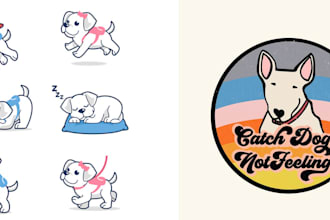 do cute chibi kawaii character or animal for sticker or logo