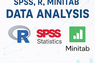 do data analysis in IBM spss, r, and minitab