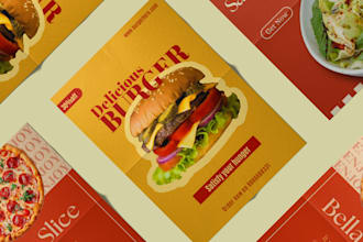 design food posters and flyers for restaurant and cafes