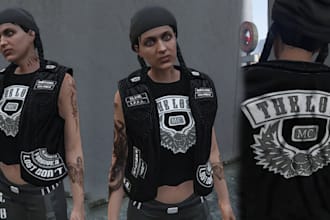 create fivem custom eup, gang, staff clothing kuttes mc, mc vest, biker clothing