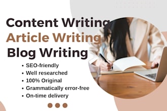 write a blog post and article