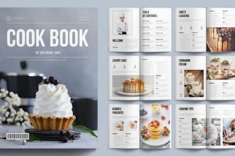 design and format cookbook, cookbook and recipes for ebook, publish and print