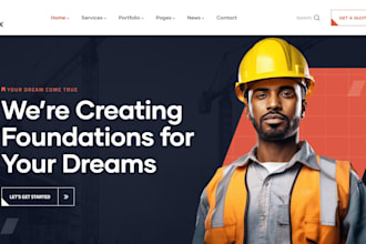construction, contractor roofing hvac plumbing painting website on wordpress wix