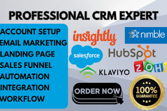 setup hubspot insightly klaviyo zoho salesforce marketing cloud crm