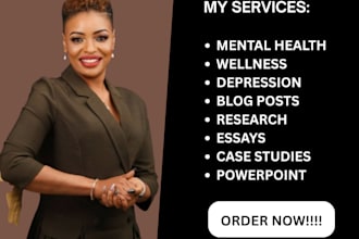 write high quality mental health articles, wellness, depression  and blog posts