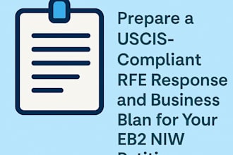 prepare uscis compliant rfe response and business plan for eb2 niw petition