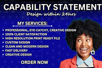 design professional government capability statement, capability statement design