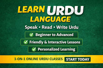 be your professional urdu tutor with peronalized lessons