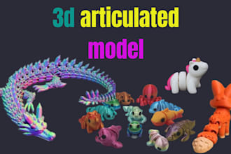 do articulated model animal flexi model doll bjd stl file for 3d printing