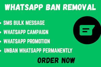 bulk sms ban removal whatsapp promotion solve whatsapp solution issues