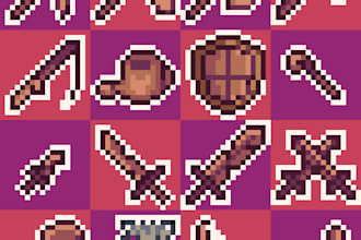 make pixel art icons and items for you