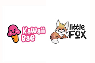 do cute kawaii sticker, object, doodle, animal, cartoon logo design