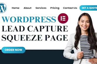 lead capture page one page website wordpress landing page squeeze page elementor