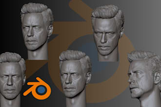sculpt 3d realistic face, head bust up, 3d face likeness for 3d printing