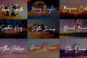 design a signature style logo with initials in 24 hours